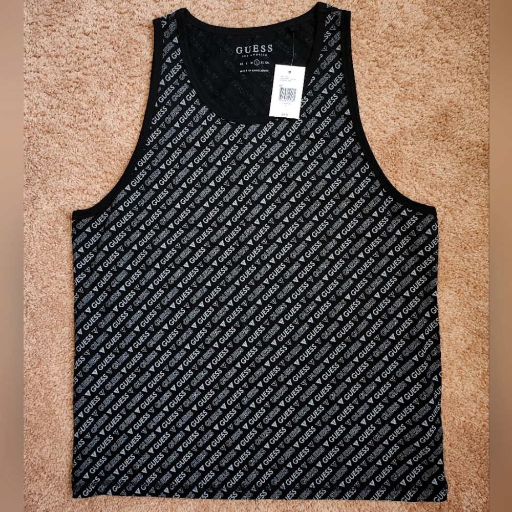 Men's Guess repeat logo tank